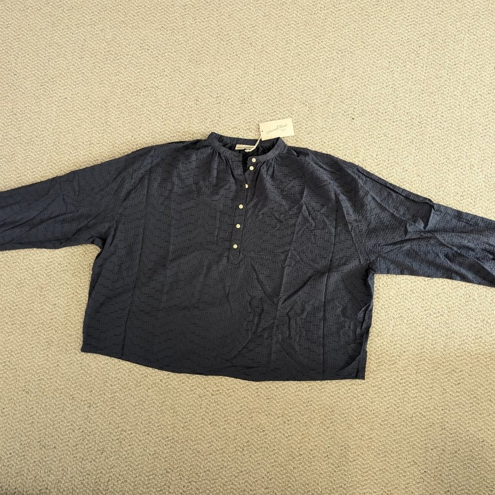Universal Thread half button blue blouse - Picture 3 of 4